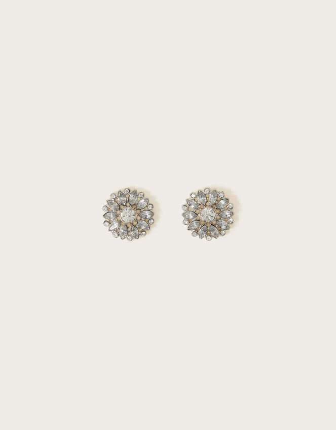 Crystal Flower Stud Earrings, , large
