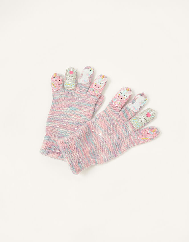 Rainbow Flower Unicorn Gloves, Multi (MULTI), large