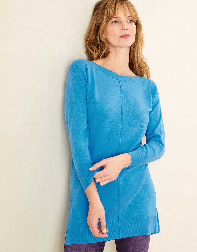 Longline Tunic, Blue (AQUA), large