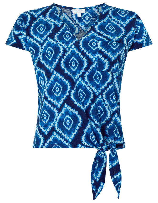 Maya Tie-Dye T-Shirt in Organic Cotton, Blue (BLUE), large