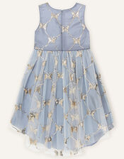 Mariposa Sequin Butterfly High-Low Dress, Grey (GREY), large