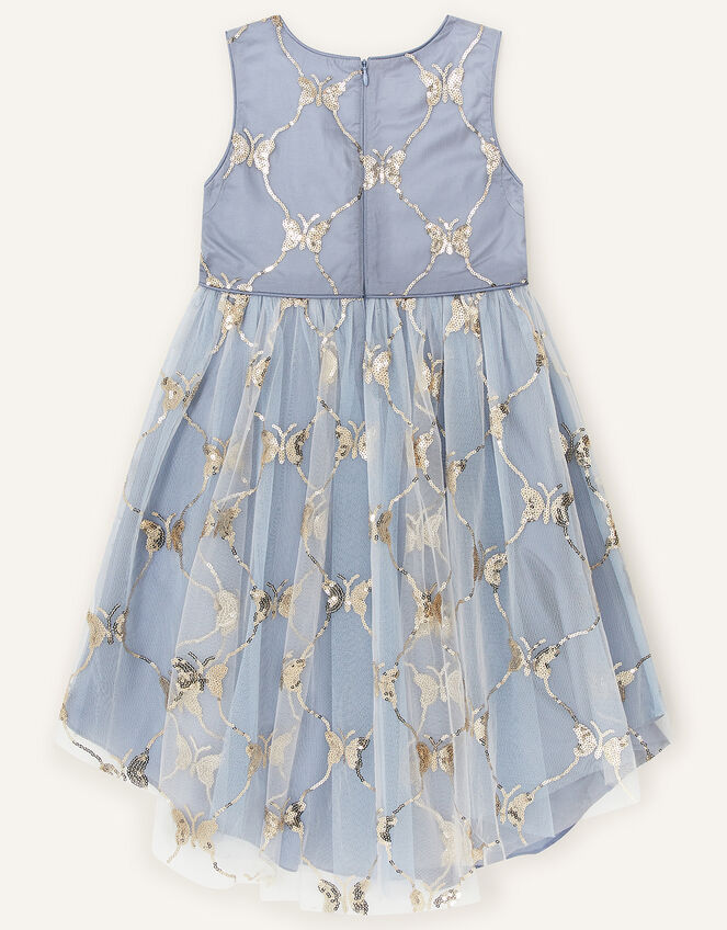 Mariposa Sequin Butterfly High-Low Dress, Grey (GREY), large