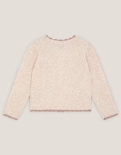 Fairy Star Embroidered Cardigan, Camel (OATMEAL), large