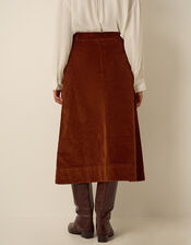 Nicky Corduroy Midi Skirt, Cognac (COGNAC), large