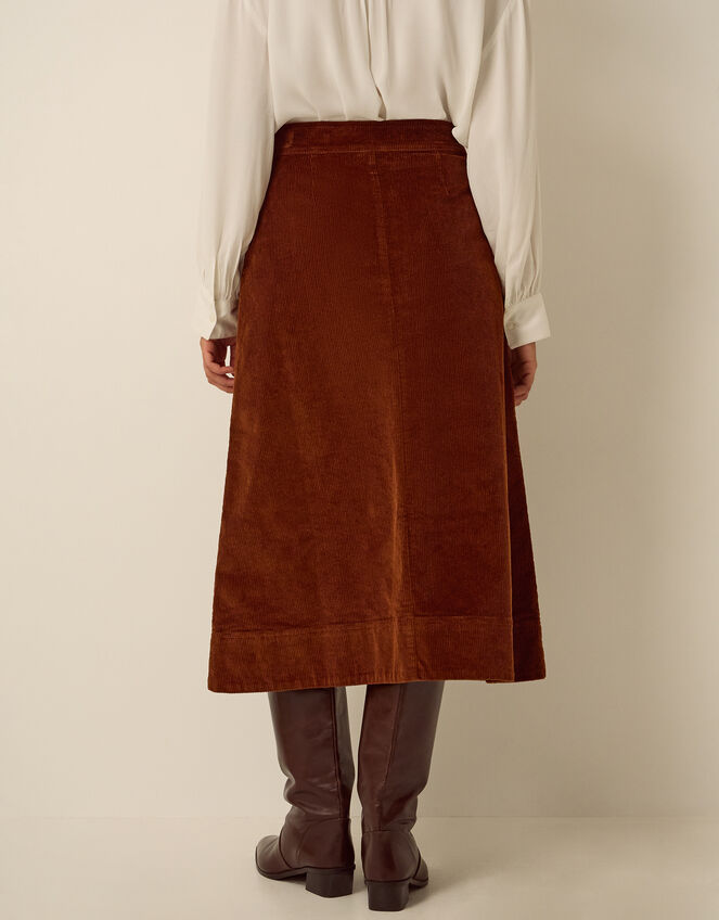 Nicky Corduroy Midi Skirt, Cognac (COGNAC), large