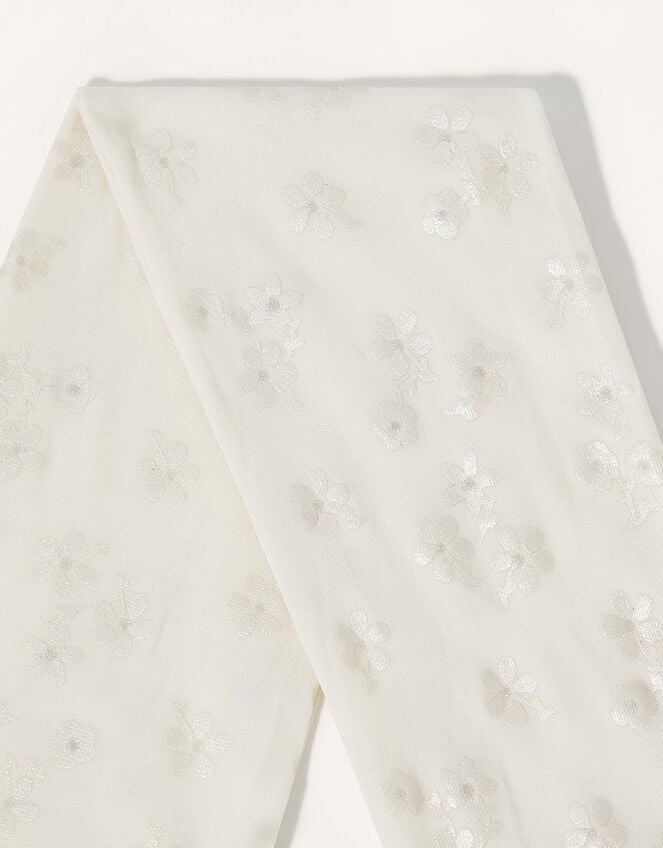 Floral Print Tights, Ivory (IVORY), large
