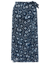 ARTISAN STUDIO Batik Print Wrap Skirt, Blue (NAVY), large