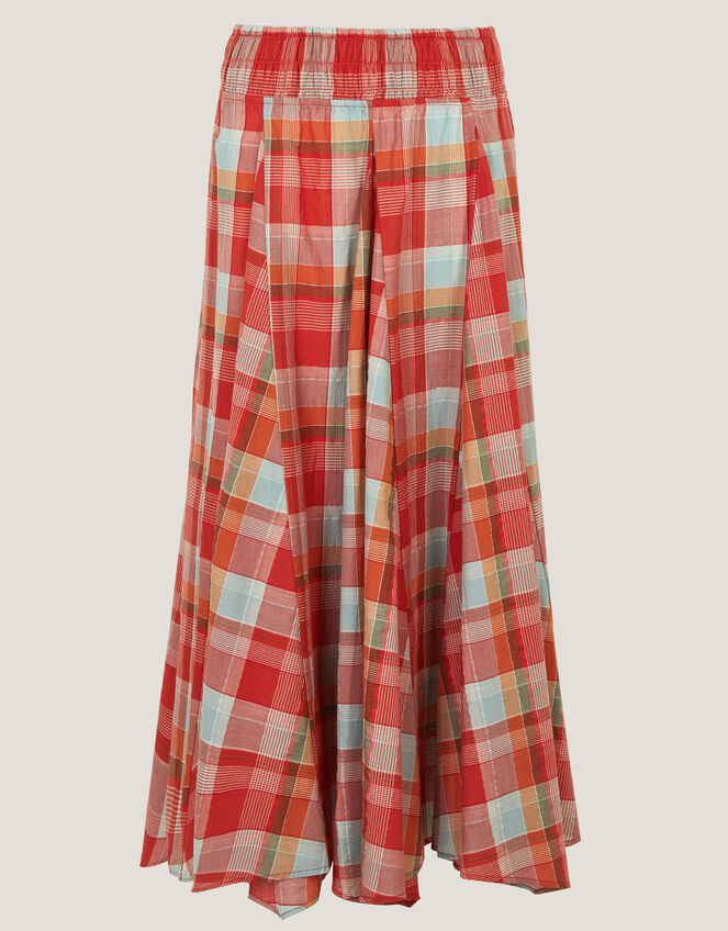 Cecily Check Midi Skirt, Orange (ORANGE), large