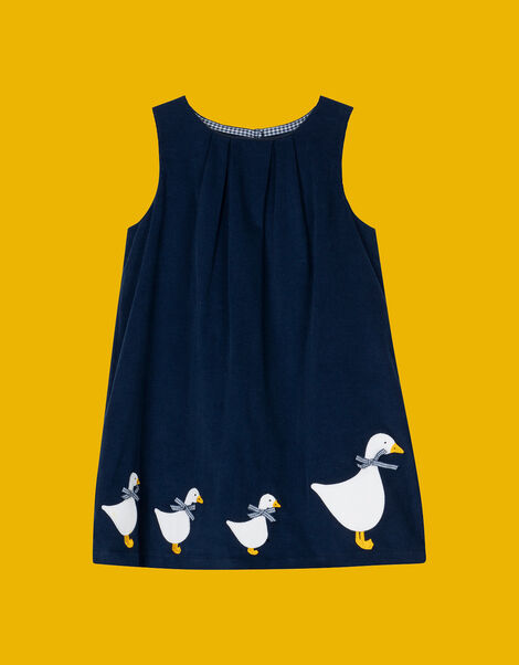 Trotters Jemima Corduroy Pinafore Dress Blue, Blue (NAVY), large