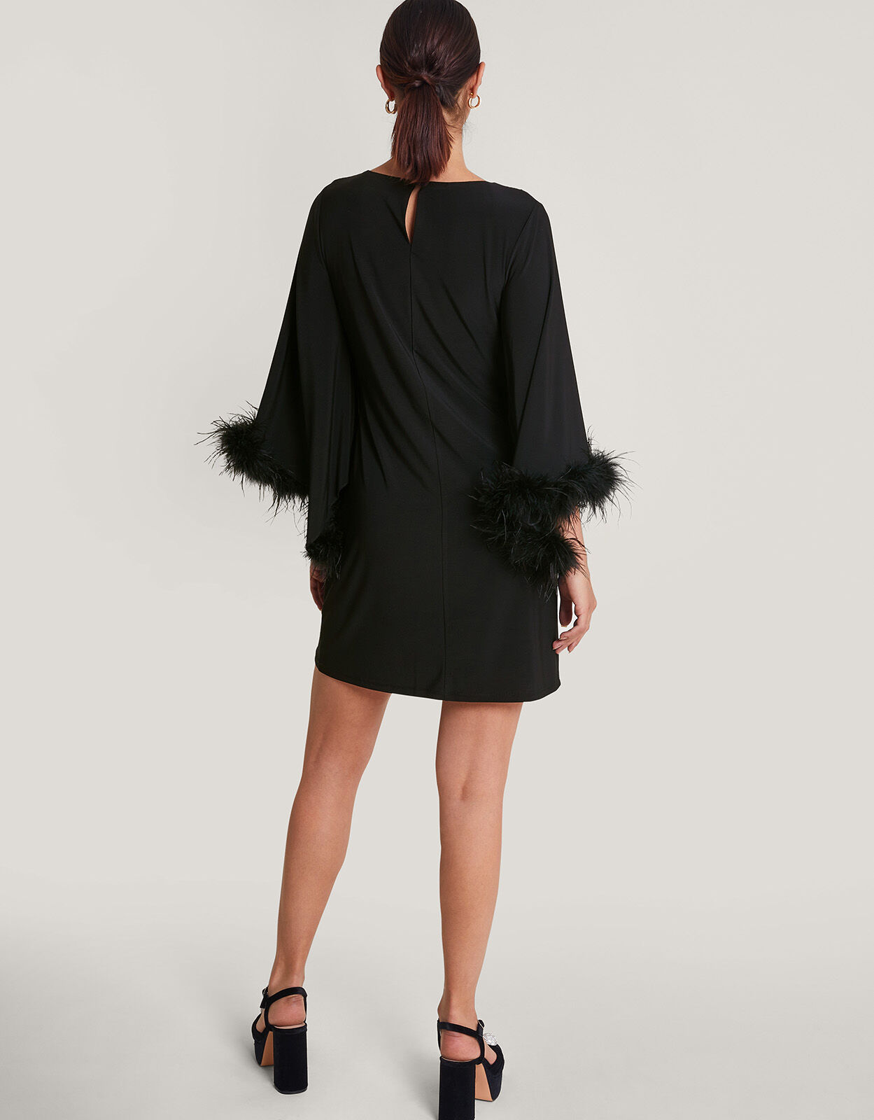 Fi Feather Tunic Dress Black