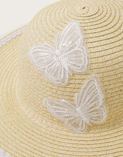 Baby Butterfly Floppy Hat, Natural (NATURAL), large