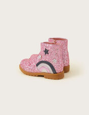 Baby Glitter Rainbow Boots, Pink (PINK), large