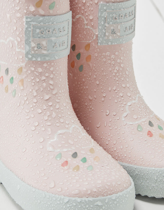 Grass and Air Colour-Revealing Wellies, Pink (PALE PINK), large