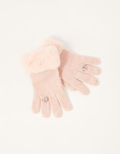 Asha Gem Ring Gloves Pink, Pink (PINK), large
