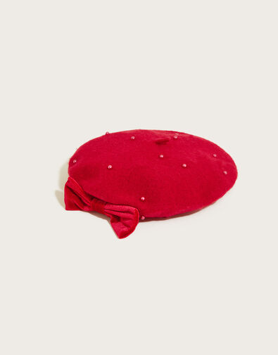 Emily Pearl Beret Red, Red (RED), large