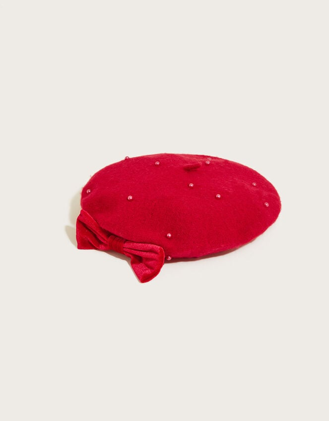 Emily Pearl Beret, Red (RED), large