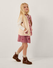 Butterfly Embroidered Borg Gilet, Ivory (IVORY), large