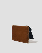 Woven Velvet Coin Purse, Gold (GOLD), large
