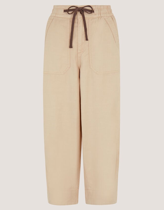 Megan Cropped Barrel Pants, Natural (ECRU), large