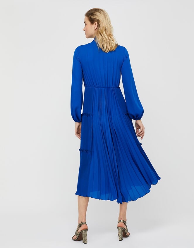 Kate Pleat Tiered Midi Dress, Blue (COBALT), large