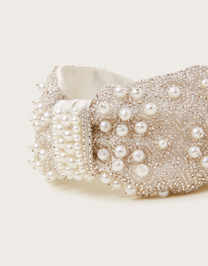Fabric Pearl Knot Headband, , large