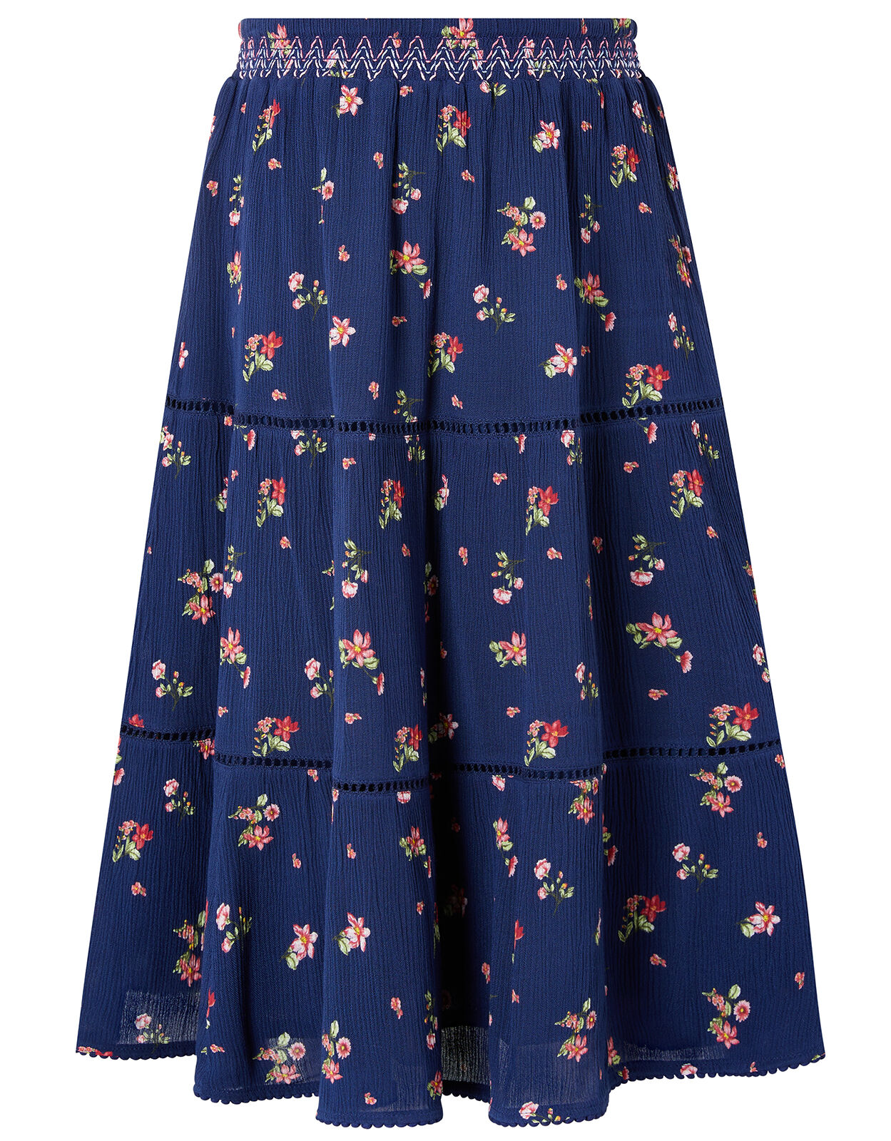 Maida Ditsy Floral Midi Skirt Blue 