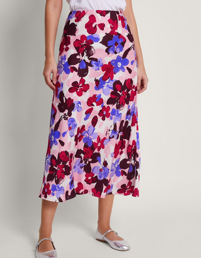 Vittoria Floral Print Skirt, Pink (PINK), large
