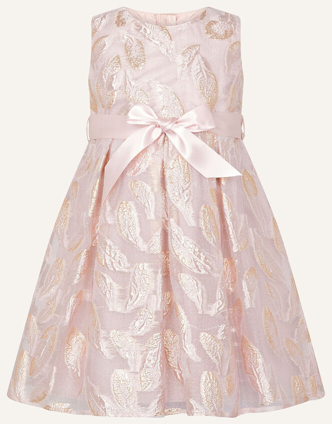 Baby Feather Jacquard Dress, Pink (PINK), large