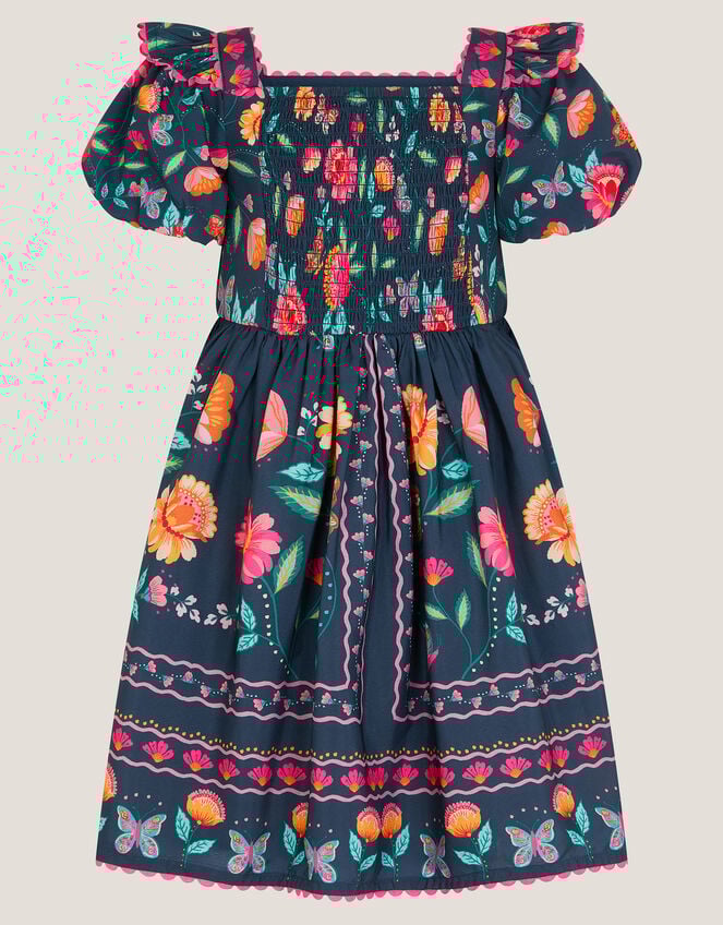 Aurelia Floral Print Dress , Blue (NAVY), large