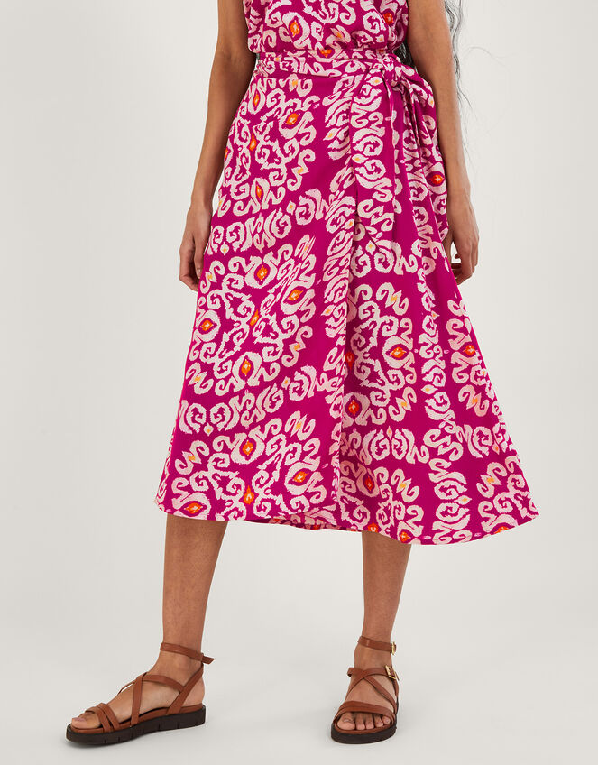 Bandhani Print Sarong Skirt, Pink (PINK), large