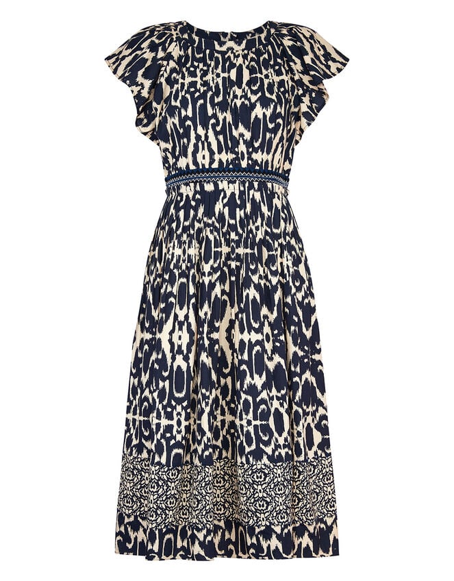East Brenda Print Midi Dress, Blue (BLUE), large