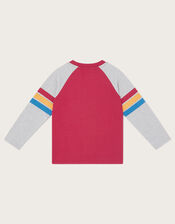 Long Sleeve Raccoon Raglan Top, Red (RED), large