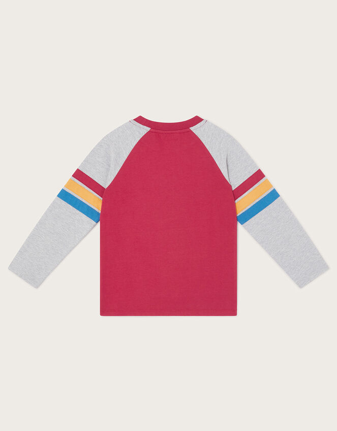 Long Sleeve Raccoon Raglan Top, Red (RED), large
