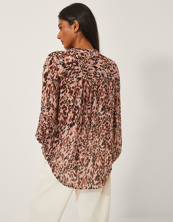 Sisi Animal Print Blouse, Pink (PINK), large