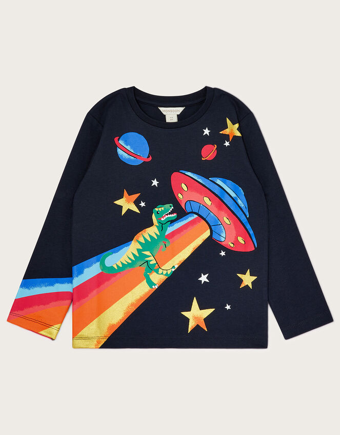 Simmy Spaceship Long Sleeve T-Shirt , Blue (NAVY), large