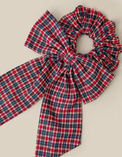 Tartan Bow Hair Scrunchie, , large