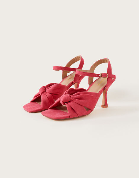 Knot Front Kitten Heel Sandals, Pink (PINK), large