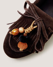 Tabitha Suede Moccasin Loafers, Brown (CHOCOLATE), large