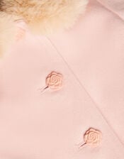 Baby Fur Trim Coat, Pink (PALE PINK), large