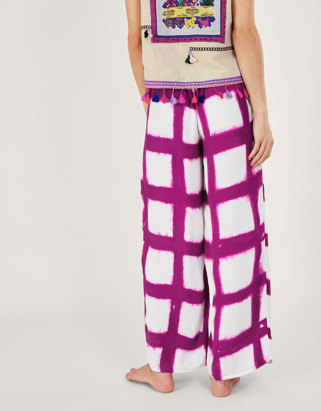 Tassel Waist Tie Dye Trousers, Pink (PINK), large