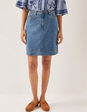 Cecelia Denim Mini Skirt, Blue (DENIM BLUE), large