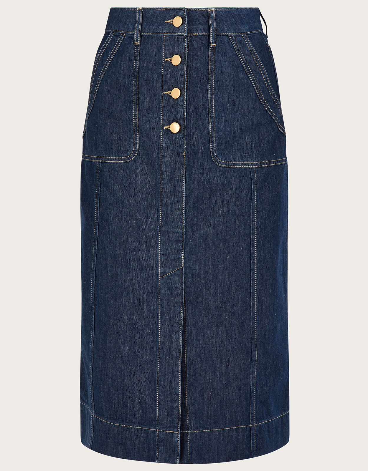 Plain denim skirt 2025