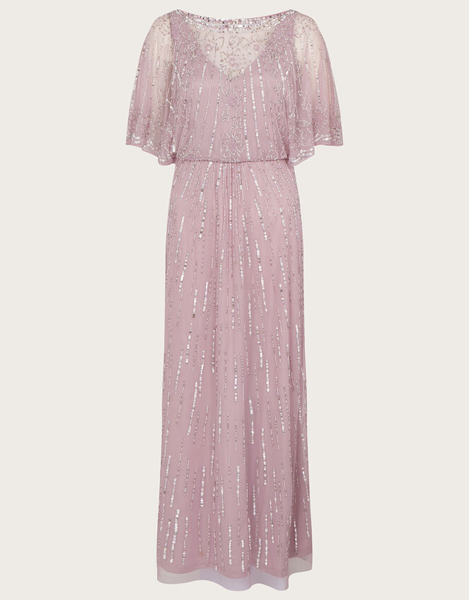 Elizabeth Embellished Shorter Length Maxi Dress, Mink (MINK), large