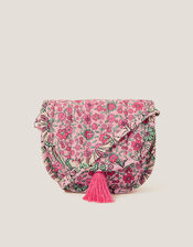 Floral Quilted Cross Body Bag, , large