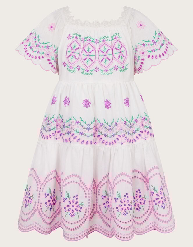 Floral Broderie Dress, Purple (LILAC), large