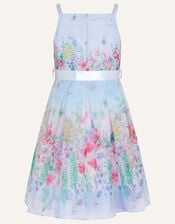 Botanical Organza Printed Dress, Blue (BLUE), large