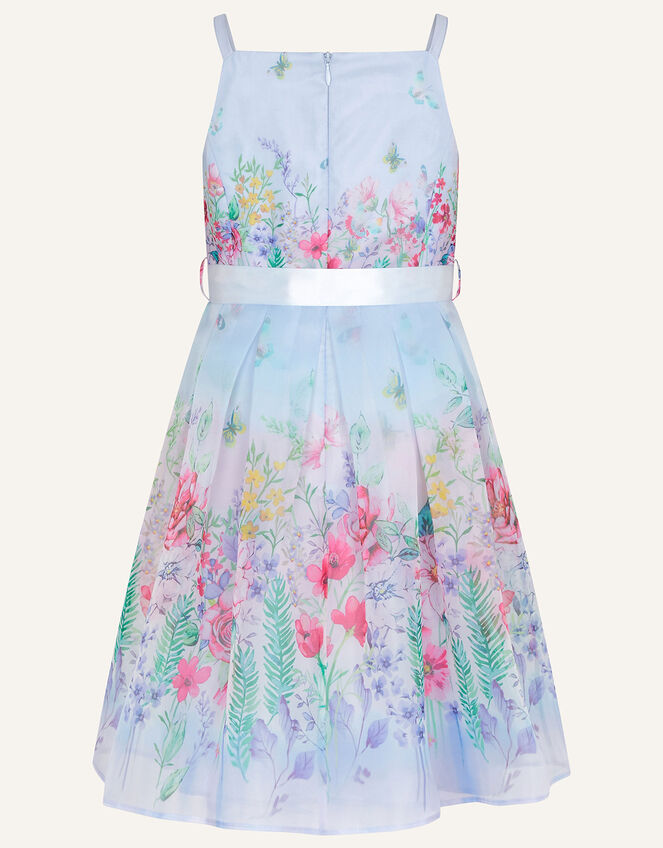 Botanical Organza Printed Dress, Blue (BLUE), large