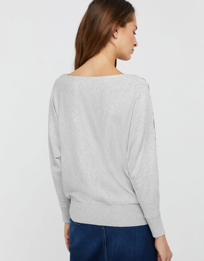 Hetty Hotfix Gem Jumper, Grey (GREY MARL), large