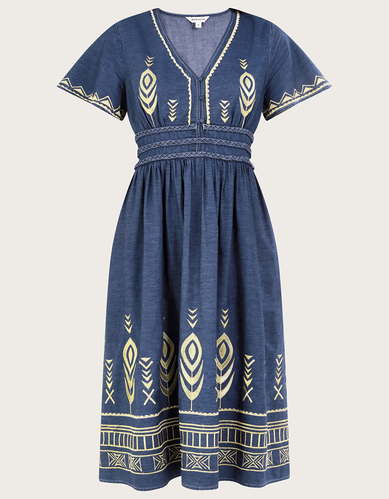 Peacock Feather Dress Blue