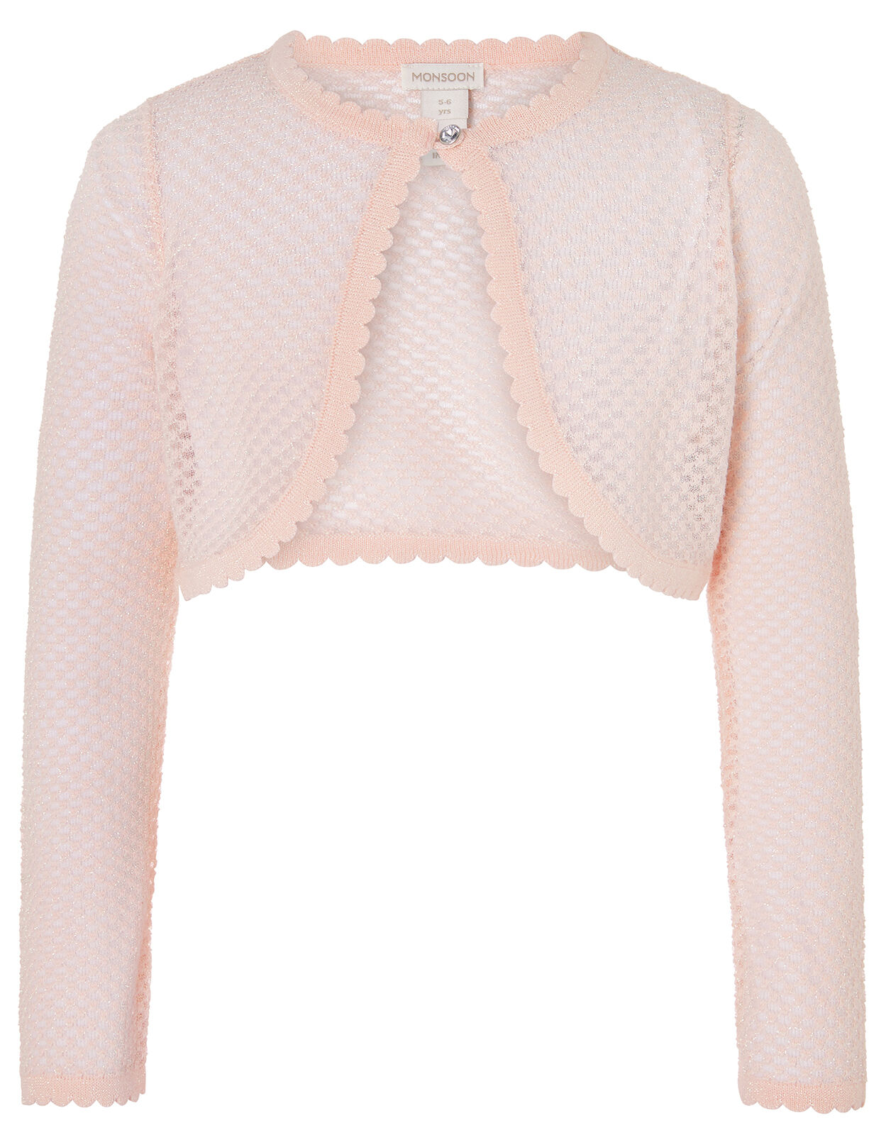 Gracie Shimmer Cropped Cardigan Pink Girls Cardigans Monsoon